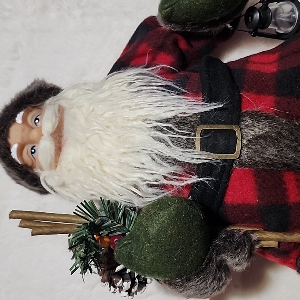 Festive Santa Claus Holiday Figurine - Red and Black. 19" Tall. - Picture 3 of 8